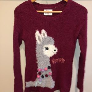 Justice Happy Llama Sweater